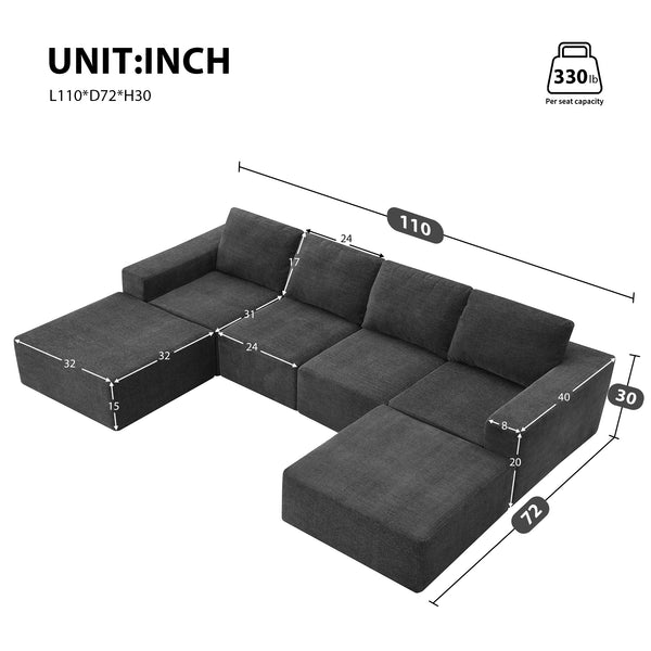 U Shaped Sectional (110'')