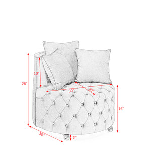 Velvet Tufted Swivel Accent Chair