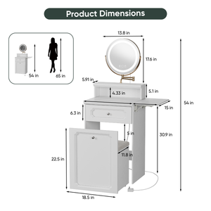 2-Drawers Makeup Vanity (29'')