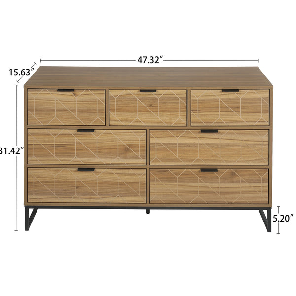 7-Drawer Wood Dresser (50'')