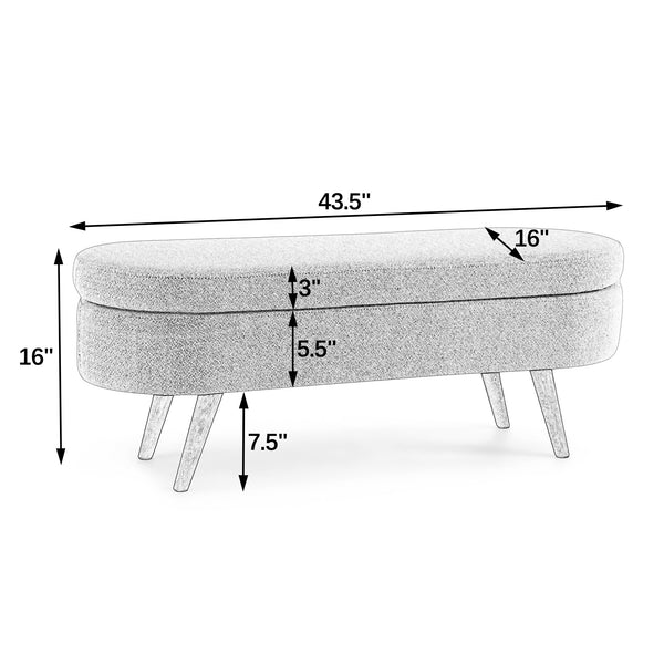Oval Storage Bench (44'')