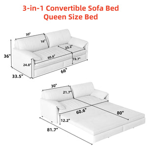 Multifunctional Sleeper Sofa (66'')