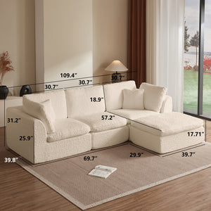 4-Piece Ottoman Sectional (110'')