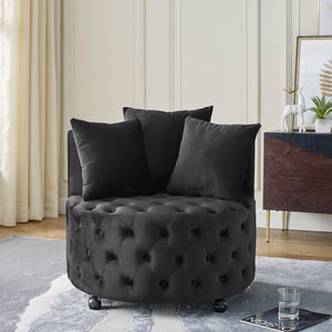 Velvet Tufted Swivel Accent Chair