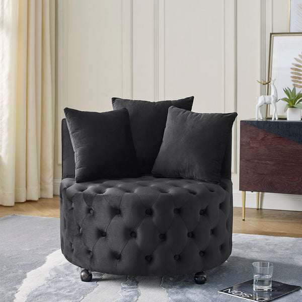 Velvet Tufted Swivel Accent Chair