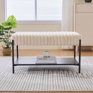 Open Storage Upholstered Bench (31'')
