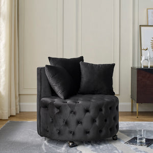 Velvet Tufted Swivel Accent Chair