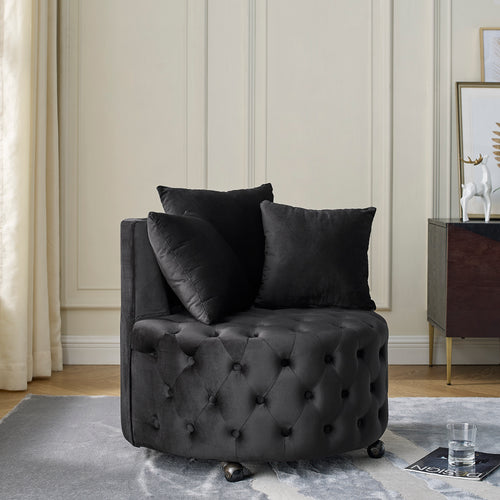 Velvet Tufted Swivel Accent Chair