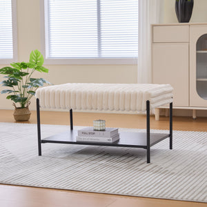 Open Storage Upholstered Bench (31'')