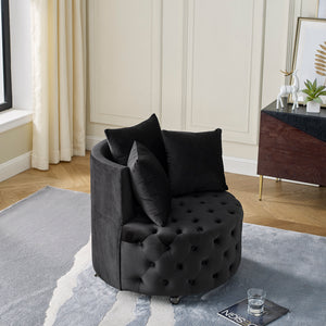 Velvet Tufted Swivel Accent Chair