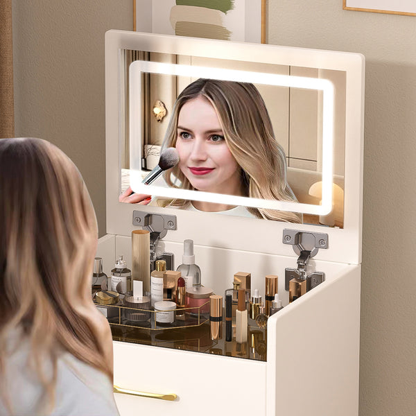 3-in-1 Corner Makeup Vanity (19'')