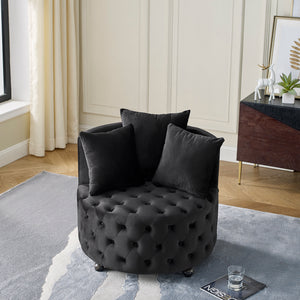 Velvet Tufted Swivel Accent Chair
