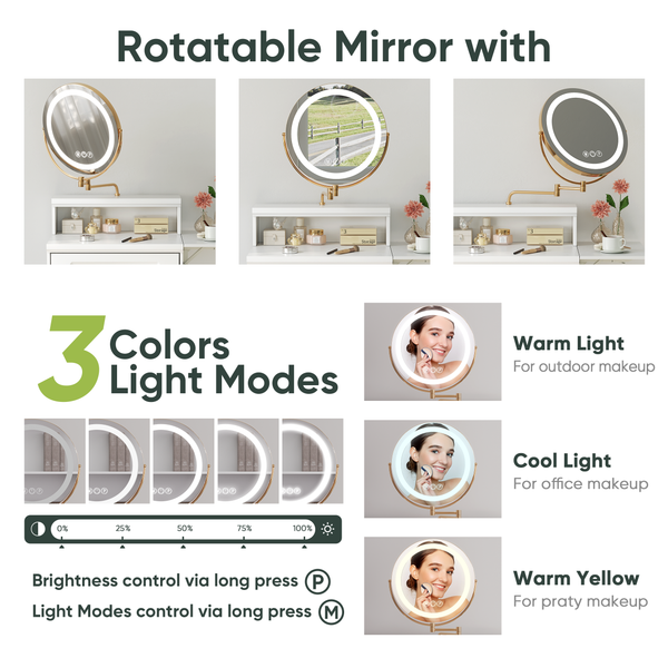 2-Drawers Makeup Vanity (29'')