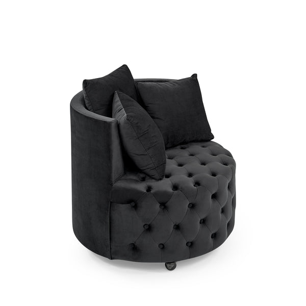 Velvet Tufted Swivel Accent Chair
