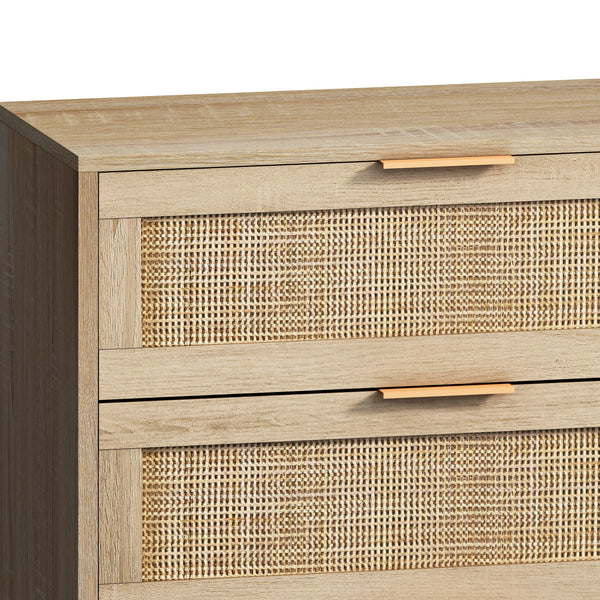 6-Drawers Rattan Dresser (51'')