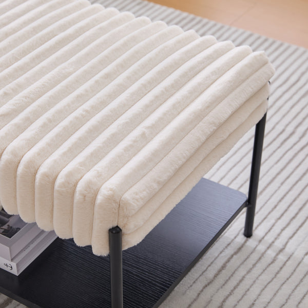 Open Storage Upholstered Bench (31'')