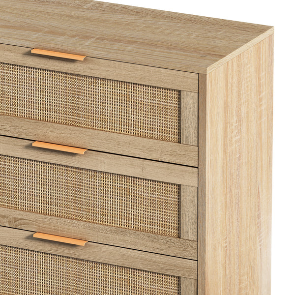 6-Drawers Rattan Dresser (51'')