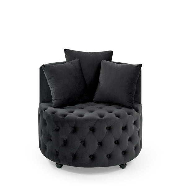 Velvet Tufted Swivel Accent Chair
