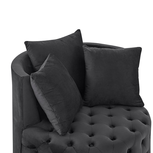 Velvet Tufted Swivel Accent Chair