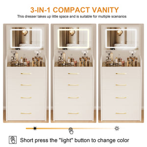 3-in-1 Corner Makeup Vanity (19'')