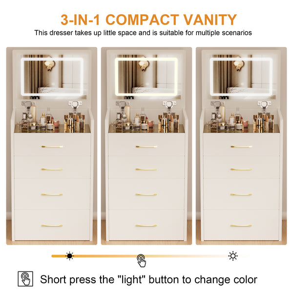 3-in-1 Corner Makeup Vanity (19'')