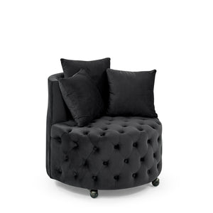 Velvet Tufted Swivel Accent Chair