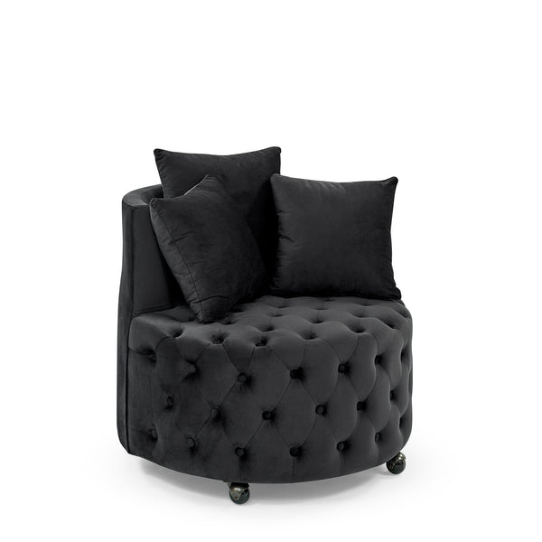 Velvet Tufted Swivel Accent Chair