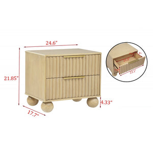 Modern 2-Drawer Nightstand (25'')