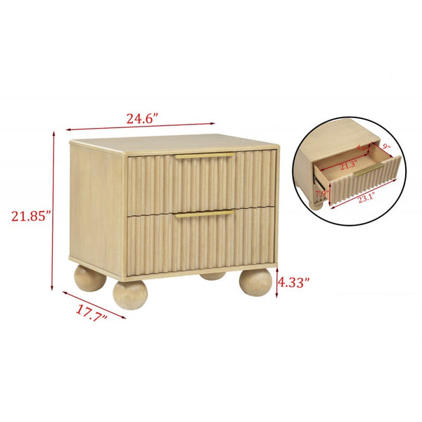 Modern 2-Drawer Nightstand (25'')