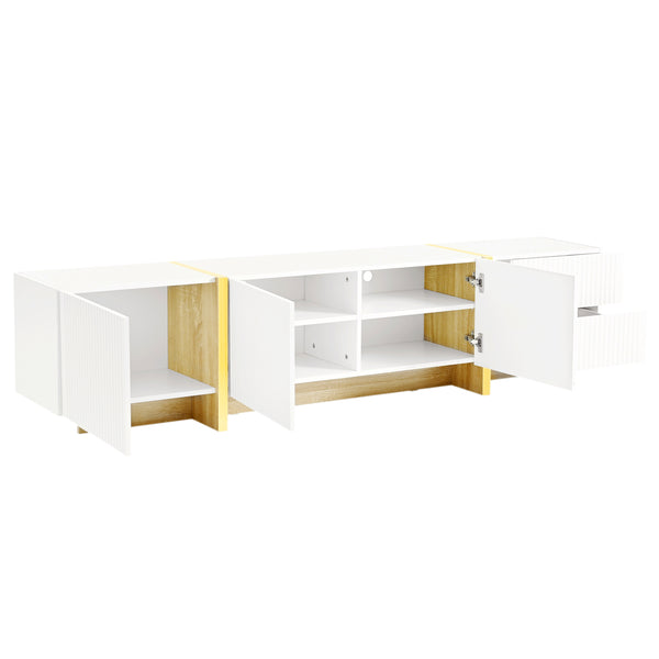 Modern Fluted Media Console (74'')