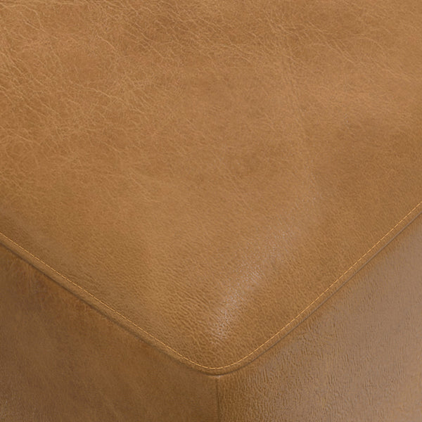 Upholstered Leather Ottoman (32'')