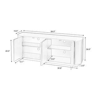 Wave Pattern Media Console (64'')