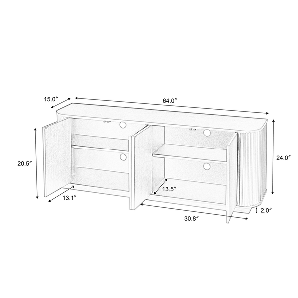 Wave Pattern Media Console (64'')