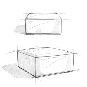 Upholstered Leather Ottoman (32'')