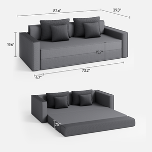 Snooly Convertible Corduroy Sleeper Sofa (82'')