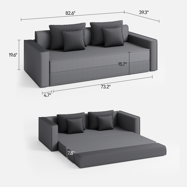 Snooly Convertible Corduroy Sleeper Sofa (82'')