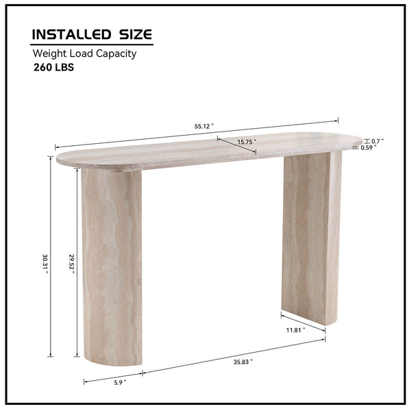 Marble Pattern Console Table (55'')