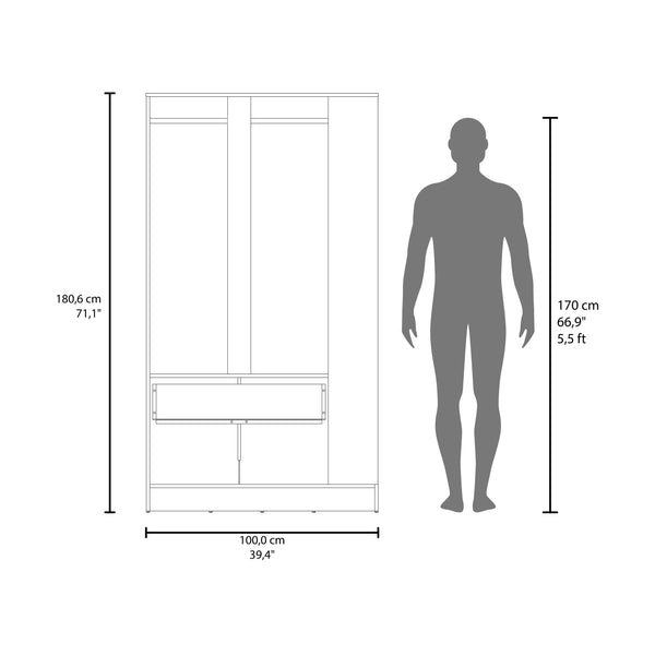 Modern 2-Door Armoire (39'')