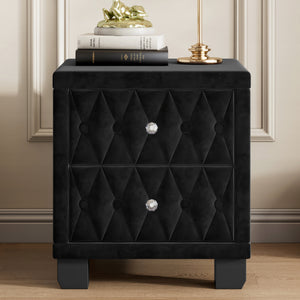 Velvet 2-Drawer Nightstand (18'')