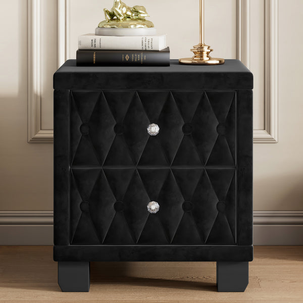 Velvet 2-Drawer Nightstand (18'')
