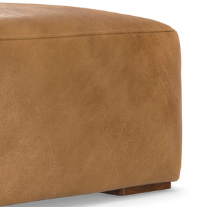 Upholstered Leather Ottoman (32'')