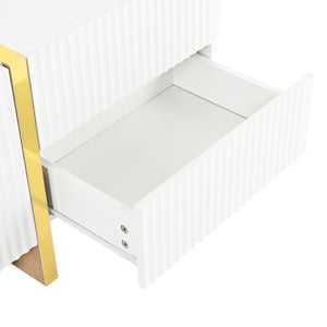 Modern Fluted Media Console (74'')