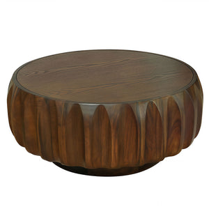 Round Carved Pattern Coffee Table (31'')