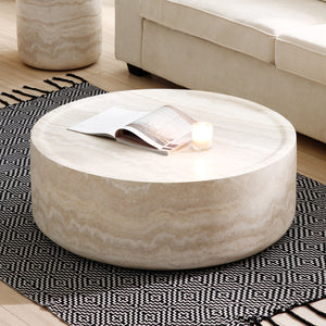 Round Marble-Pattern Coffee Table (31'')