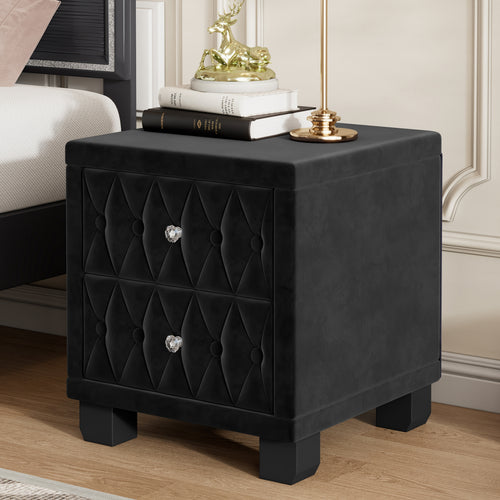 Velvet 2-Drawer Nightstand (18'')