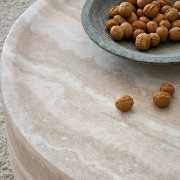 Round Marble-Pattern Coffee Table (31'')