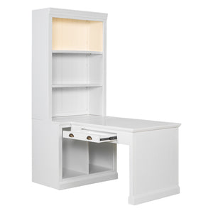 Modern Writing Desk with Bookshelf (35'')