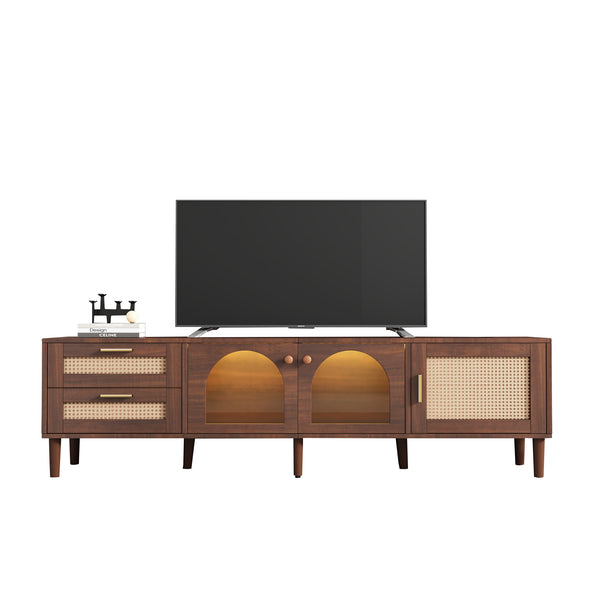 Rattan Pattern Media Console (70'')