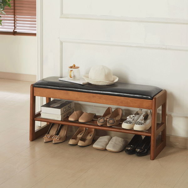 Wooden Storage Entryway Bench (39'')