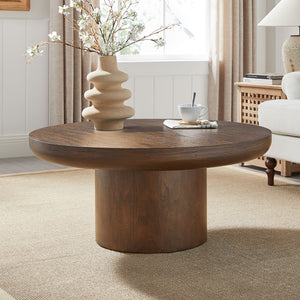 Round Wood Coffee Table (36'')